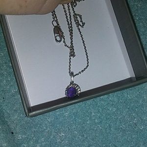 Amethyst, sterling silver necklace